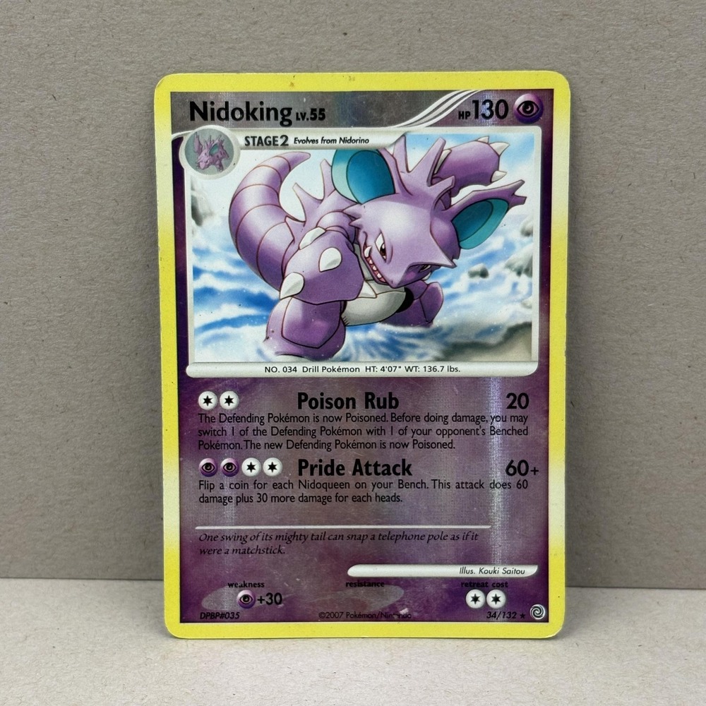 Pokemon Nidoking LV.55 34/132 Secret Wonders 2007 Reverse Holo Rare TCG Card
